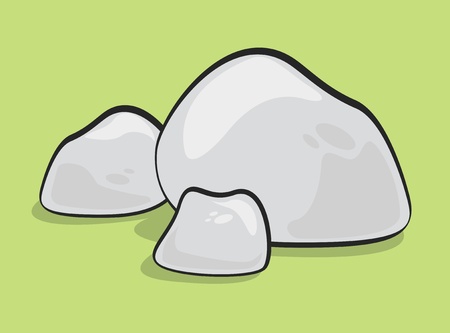 Three cartoon rocksのイラスト素材