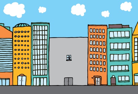 Lonely building in the cityのイラスト素材