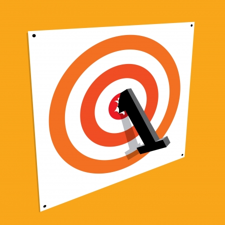 Number one bullseye on a target / First placeのイラスト素材