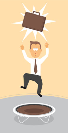 Businessman reaching for briefcase / Getting your dream jobのイラスト素材