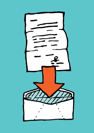 Letter in envelope / Attachのイラスト素材