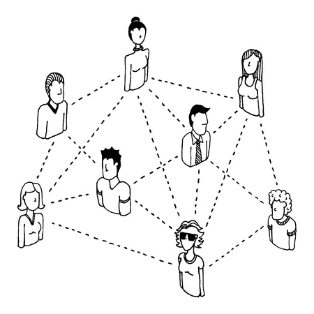 Social network connecting / People relations 2のイラスト素材