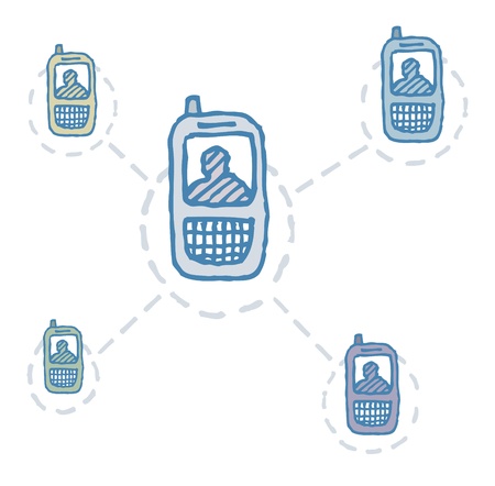 Cell phone network   People connectedのイラスト素材