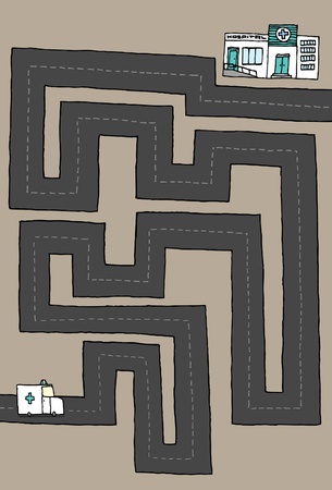 Long way to hospitalのイラスト素材