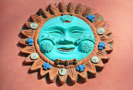 Mexican colorful sun artcraft on wall