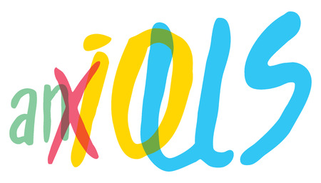 Cartoon handwritten word with really anxious traceのイラスト素材