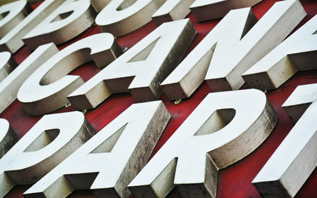 Photography of thick volume letter texture background