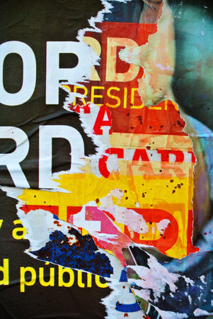 Photograph of urban random collage background or typography texture