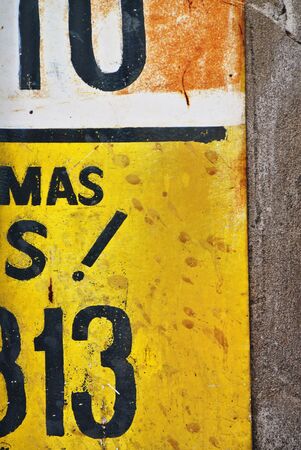 Photograph detail of hand painted advertising signの写真素材