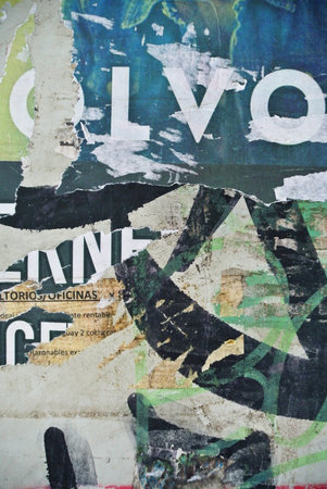 Photograph of urban random collage background or paper texture