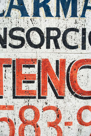 Photograph of typography texture on handpainted lettering signの写真素材