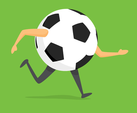 Cartoon illustration of soccer ball on the runのイラスト素材