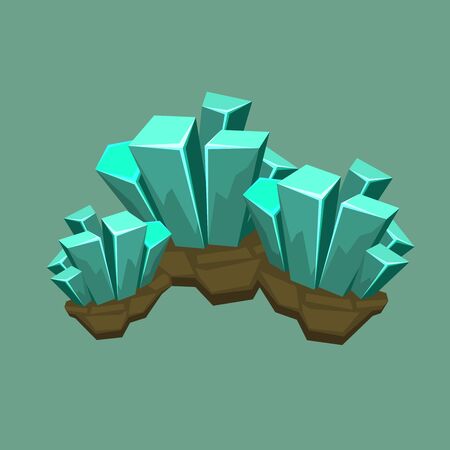 Quartz crystal mineral icon isolated on green background vector illustrationのイラスト素材