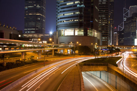 Light trail, snapped in Central, Hong Kong