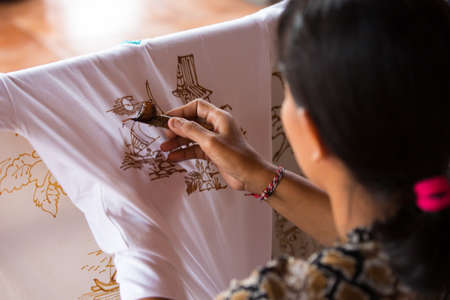 Wax Painting in Baliの写真素材