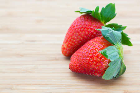 Strawberry on the wooden backgroundの写真素材