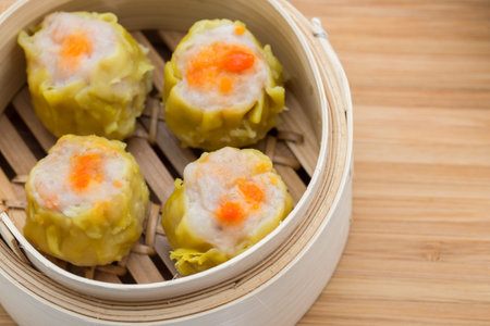 Shumai dumpling a very popular Dim Sum in Hong Kongの写真素材