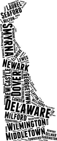 Delaware Word Map Word Cloud Typography Conceptのイラスト素材
