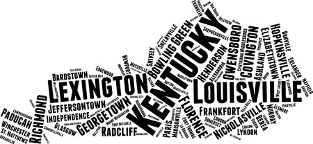Kentucky Word Map Word Cloud Typography Conceptのイラスト素材