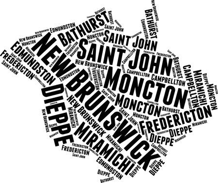 New Brunswick Word Map Word Cloud Typography Conceptのイラスト素材