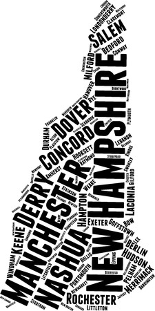 New Hampshire Word Map Word Cloud Typography Conceptのイラスト素材