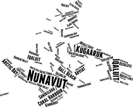 Nunavut Word Map Word Cloud Typography Conceptのイラスト素材