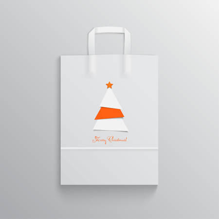 Christmas shopping and gift bag, Mock upのイラスト素材
