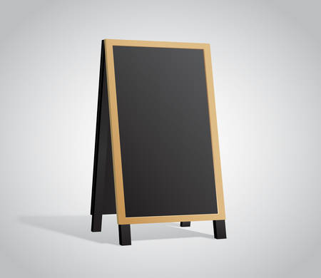 Blank Menu board mockup, wooden pillarのイラスト素材