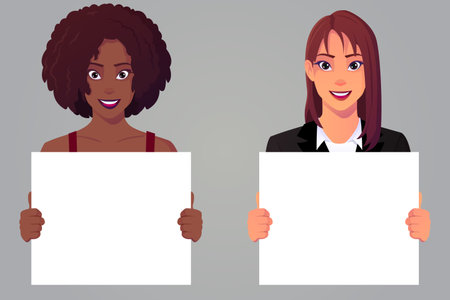 Women Holding Blank paper sheet