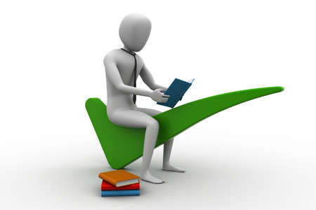 3d man sitting on the right markの写真素材