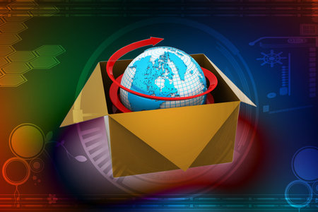 3d global business commerce conceptの写真素材