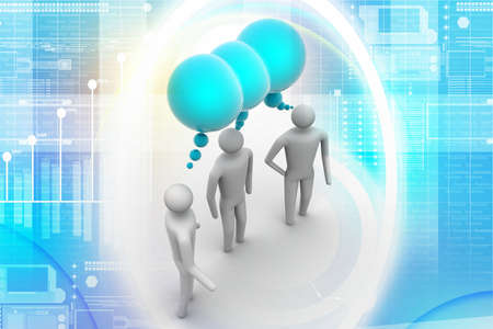 3d people  and speech bubblesの写真素材