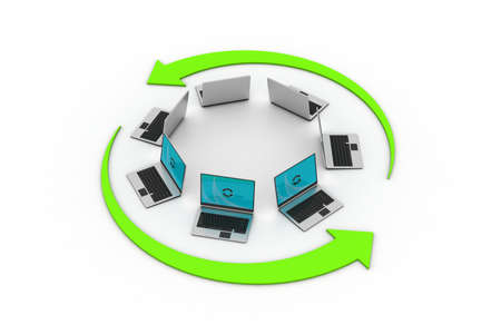 laptop networkの写真素材