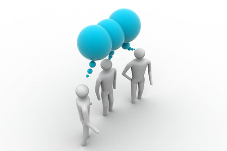 3d people  and speech bubbles