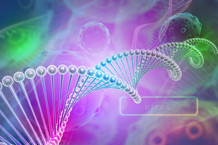 model of twisted DNA chain の写真素材
