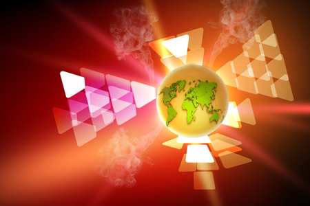 globe on the digital technology background
