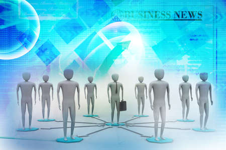 3d image of virtual men on global connectionの写真素材