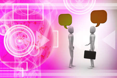 Two people talking, communication conceptの写真素材