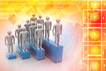 3d people in group, leadership conceptの写真素材