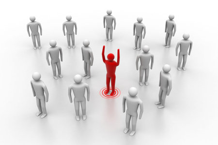 3d people in group