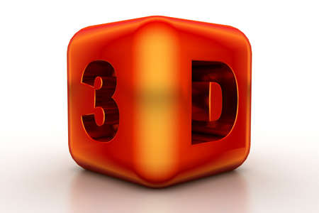 Red abstract cubesの写真素材