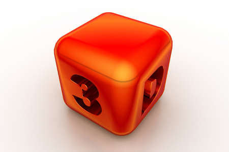 Red abstract cubesの写真素材