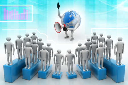 Globe making announcement  の写真素材