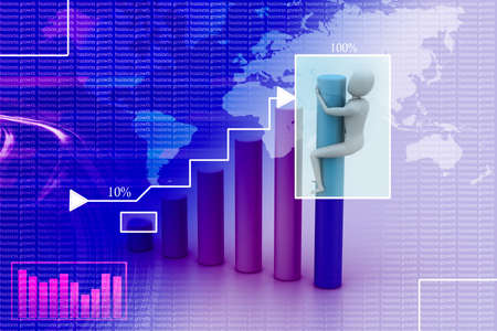 Business graph and 3d manの写真素材