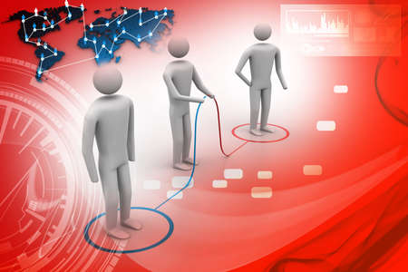 3d people connectingの写真素材