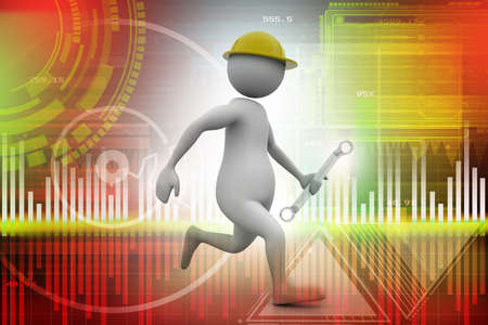 repairman with a spannerの写真素材