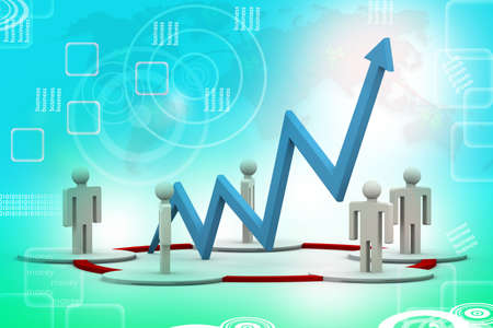 Growing arrow with menの写真素材