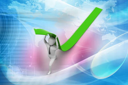 3d man carrying arrow on headの写真素材