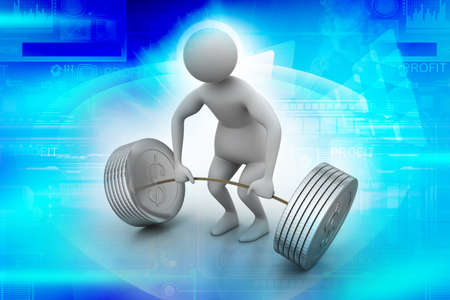 3d man lifting weights  の写真素材