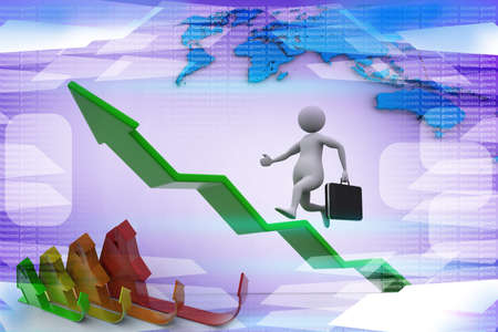 Business man aim to business  growth の写真素材